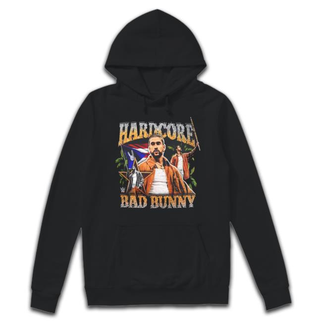 Black Bad Bunny Hardcore Shirt Black Bad Bunny Hardcore Shirt