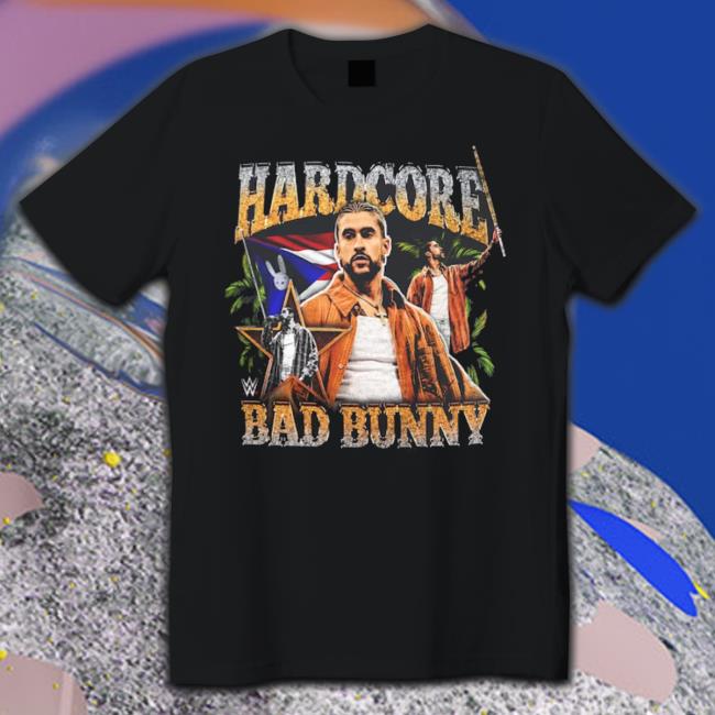 Black Bad Bunny Hardcore Shirt Black Bad Bunny Hardcore Shirt