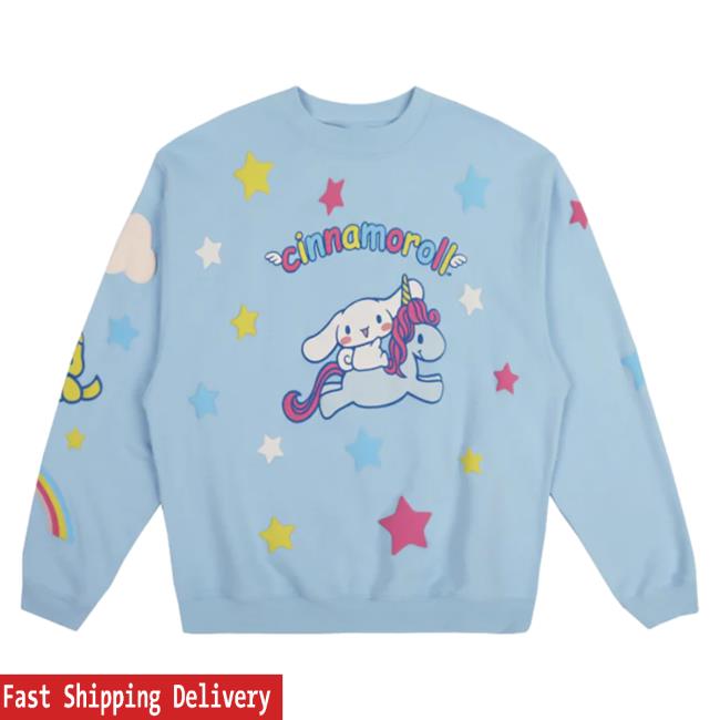 Official Sanrio Apparel Clothing Merch Store Shop Cinnamoroll X Dumbgood Star Crew neck Official Sanrio Apparel Clothing Merch Store Shop Cinnamoroll X Dumbgood Star Crew neck