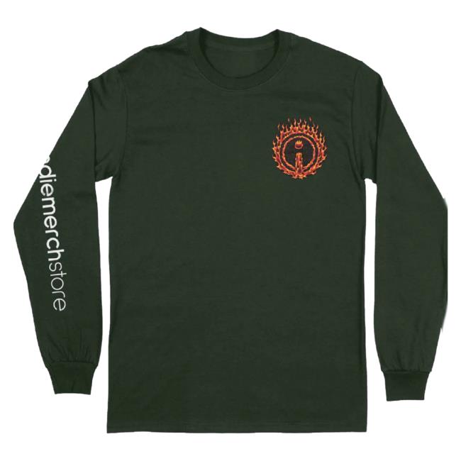 Official Indie Merch Store Indiemerchstore "Jimbo Phillips Fire Logo" Long Sleeve T-Shirt Forest Green Official Indie Merch Store Indiemerchstore "Jimbo Phillips Fire Logo" Long Sleeve T-Shirt Forest Green
