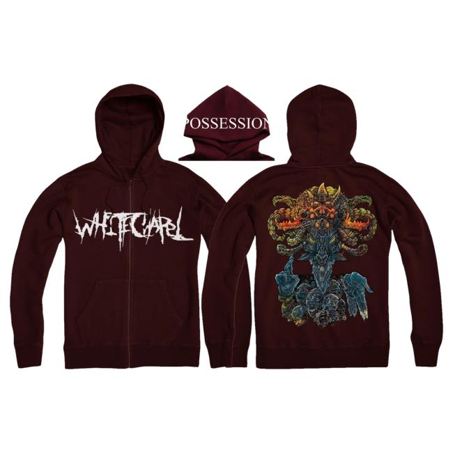 Official Merch Now Whitechapel Possession Maroon Zip Up Crewneck MerchNow Official Merch Now Whitechapel Possession Maroon Zip Up Crewneck MerchNow