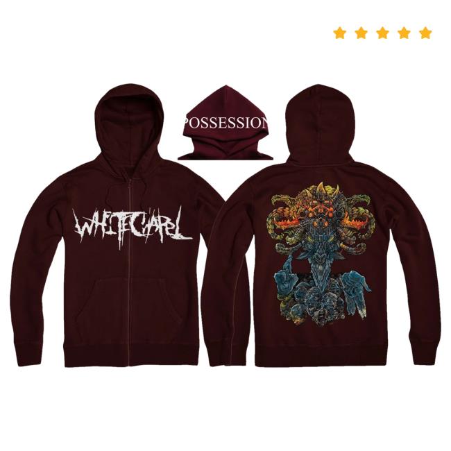 Official Merch Now Whitechapel Possession Maroon Zip Up Crewneck MerchNow Official Merch Now Whitechapel Possession Maroon Zip Up Crewneck MerchNow