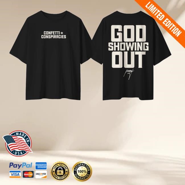 Iamblaksheep Merch Confetti Conspiracies God Showing Out Tee Shirt - Myzetee Shop