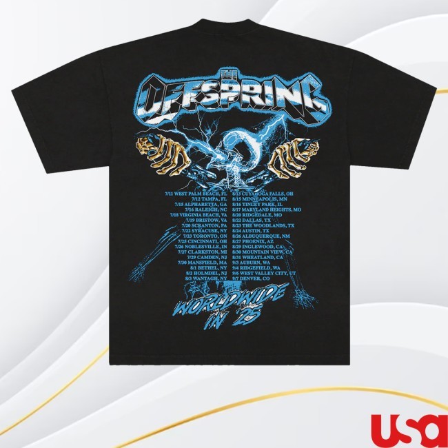 Spark Plug Skeleton 2025 Tour Youth T Shirt Offspring Merch Store - Myzetee Shop